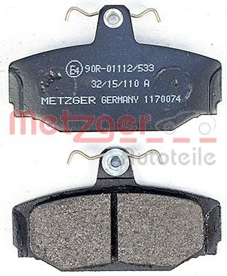 METZGER 1170074 Bremsbelagsatz, Scheibenbremse